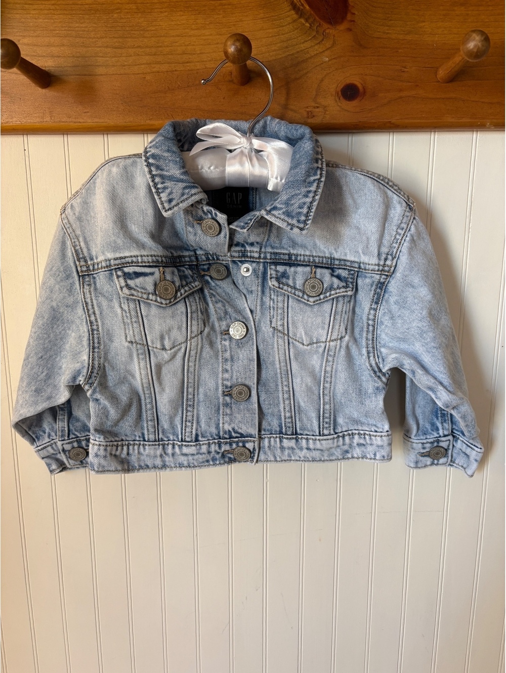 GAP Toddler Denim Jacket, Size 2 Years, Light Wash Cotton